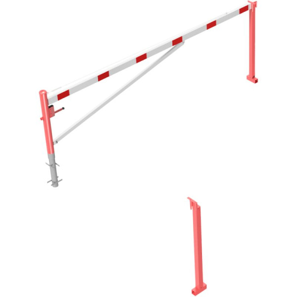 Stein HGS Drehschranke, horizontal schwenkbar mit zwei Auflagestützen, 4000 mm, DK-Schloss nach DIN 3223, zum Einbetonieren, empfohlene Fundamenttiefe 900 mm, 4213.40-fb