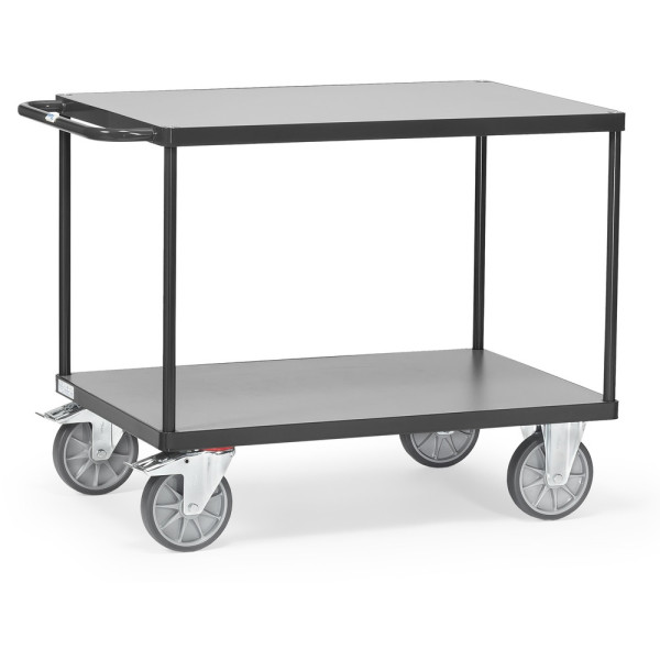Fetra Tischwagen, Ladefläche 1.000 x 700 mm, grau, Bereifung: TPE, 2402-7016