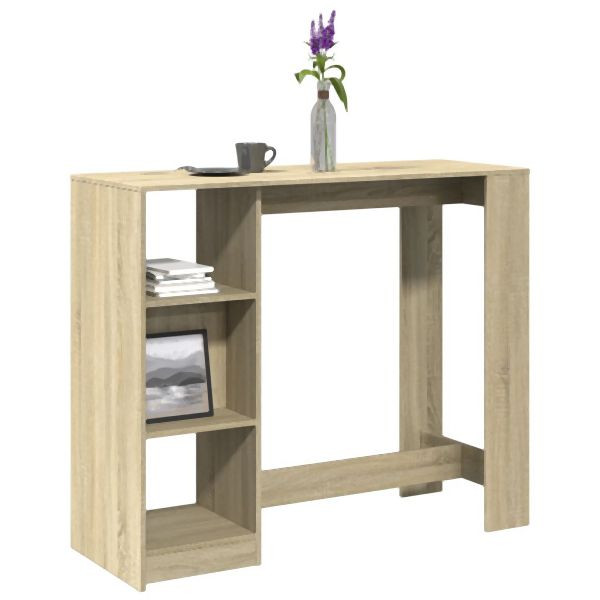 vidaXL Bartisch mit Regal Sonoma-Eiche 124x46x103,5 cm Holzwerkstoff, 854393