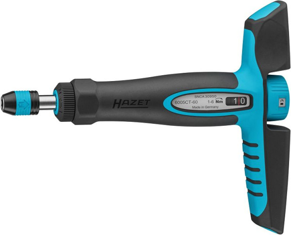 Hazet Drehmomentschraubendreher mit Quergriff 6005CT-60, Drehmomentbereich min-max: 1 – 6 Nm, 6005CT-60