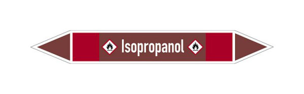 Schilder Klar Rohrleitungskennzeichen Isopropanol, 270x37 mm Folie selbstklebend, 101649/32
