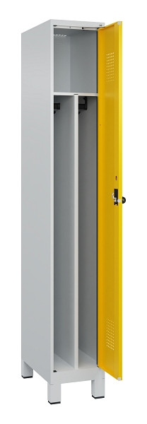 C+P Spind Evolo PLUS, mit Füßen, 1 Abteil, 1950x300x500mm, 7035/1023, Verschluss Drehriegel, 049010-10F S10001