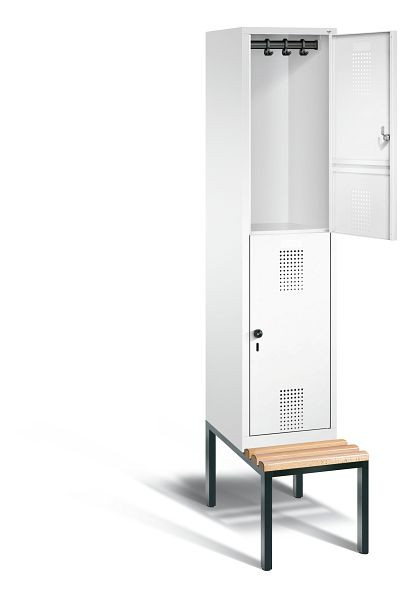 C+P Spind doppelstöckig Evolo, H2090xB420xT815mm, Farbe: Verkehrsweiß, 48350-12 S10075