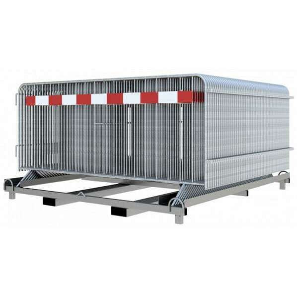 Schake Absperrgitter SET bestehend aus: 50x Absperrgitter 2,50 mx 1,10 m, mit einer Tastleiste, rot / weiß, RA1/A, 1x Stapelpalette, 419_010E-SET50