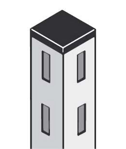 hofe Rohrpfosten 35/35/2.0 x 3000 mm, enzianblau mit je 2 PVC-Abschlussstopfen, RF35300RP