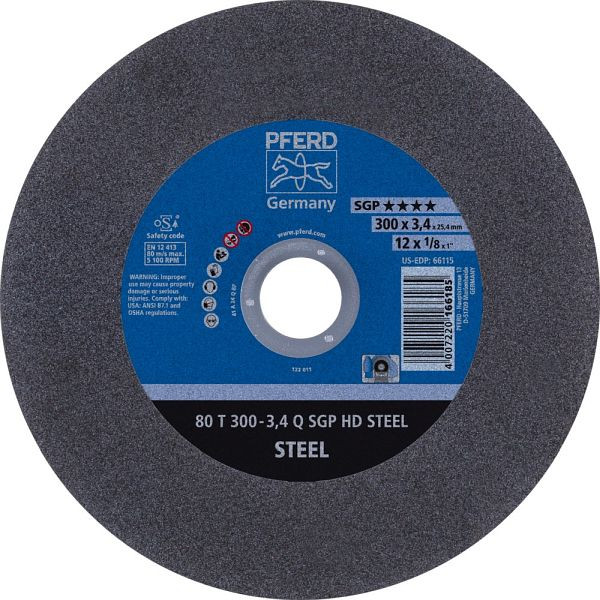 Pferd Trennscheibe HEAVY DUTY 80 T 300-3,4 Q SGP HD STEEL/25,4, VE: 20 Stück, 66323025