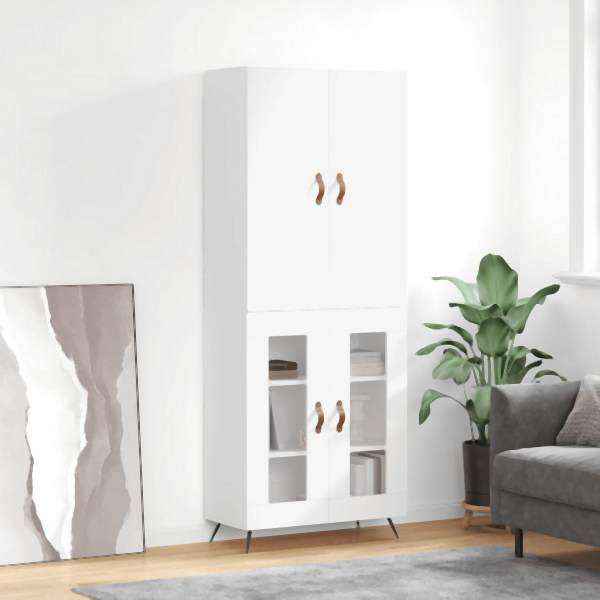 vidaXL Highboard Weiß 69,5x34x180 cm Holzwerkstoff, 3195707