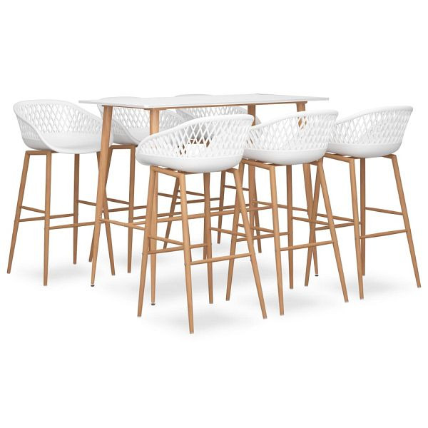 vidaXL 7-tlg. Bar-Set Weiß, Top-Qualität, modern, zeitgemäß, 3057449