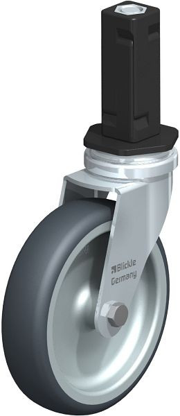 Blickle LRA-TPA 100G-EV03 Apparate-Lenkrolle mit Expander, Thermoplastisches Gummi-Elastomer, Grau, 845488