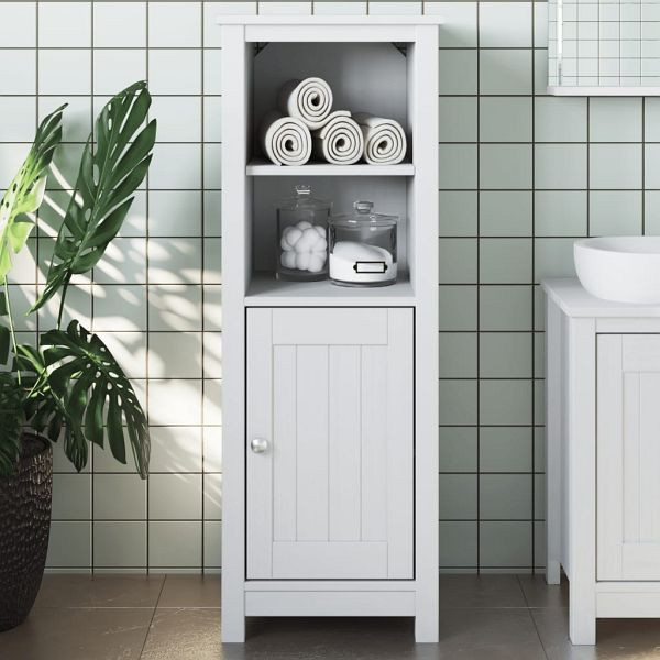 vidaXL Badschrank BERG Weiß 40x34x110 cm Massivholz Kiefer, 358544