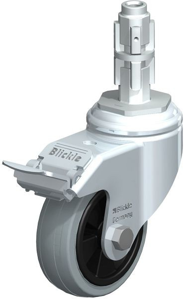 Blickle LKRA-VPA 80G-11-FI-E13 Apparate-Lenkrolle mit Expander & Feststeller, Vollgummi, Grau, 327122