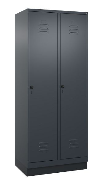 C+P Mehrzweckschrank Classic PLUS, Sockel, 2 Abteile, 1950x800x500mm, 7016/7016, Drehriegel, Türen rechts angeschlagen, 080020-22B S10012