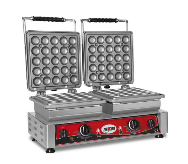 GMG Waffeleisen Lokmia-D, 2x (Ø25 x 3,5cm x 1,7cm/3,4cm), wechselbare Backplatte sehr einfach Montage, 50° bis 300°C, leichte Reinigung, WE-27D