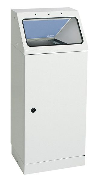 stumpf Abfalltrennung FP 45, Behälter zur Wandbefestigung, RAL 7035/ProPad taubenblau, mit verzinktem Innenbehälter, 45 Liter, 636-045-0-2-514