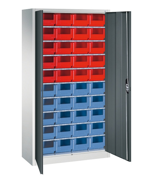 C+P Magazinschrank Serie 13, H1980xB1000xT420mm, 7035/7016, Einlegeböden 9, 133144-24 S10118