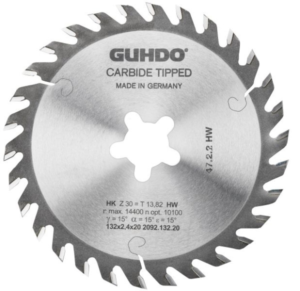 GUHDO HW-NE-Kreissägeblatt 190x2,6/2,0x20 Z58 TF Fast-Fix Aufnahme, 2286.191F20