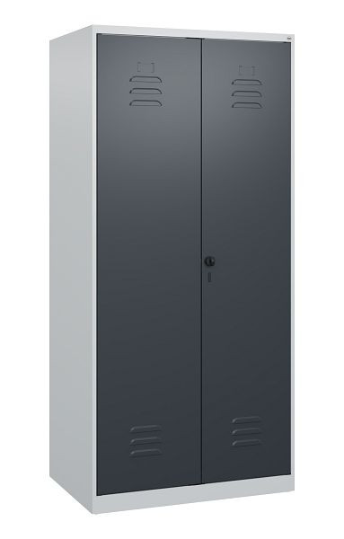 C+P Umkleidespind Classic PLUS, Doppel-Spind, 2 Abteile, 1700x800x500mm, 7035/7016, Drehriegel, 0800027-22P S10007