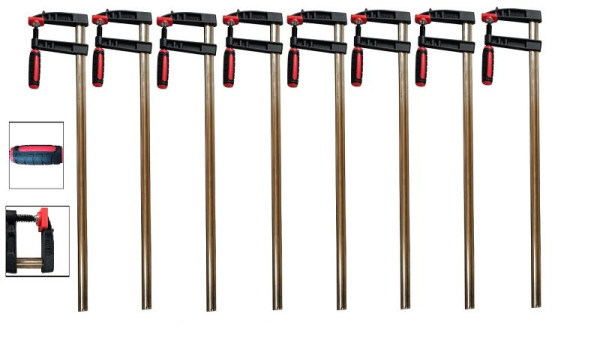 VaGo-Tools Profi Schraubzwinge 150x50 mm Zwinge Leimzwinge Klemmzwinge Temperguss, VE: 8 Stück, 220-001x8_dv