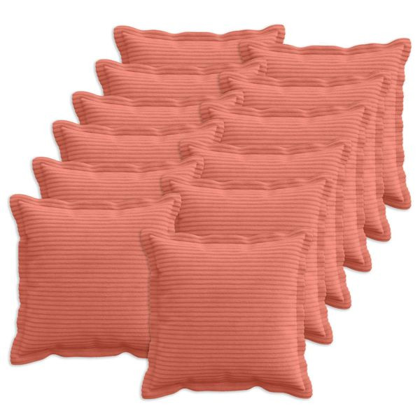 vidaXL Kissenbezug 12 stk. HOUTEN Rot-Orange 45 x 45 cm Cord, 918639