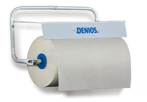 DENIOS Wandhalterung, schmal, für Rollenware bis 40 cm Breite, mit Abrissschiene, 116579