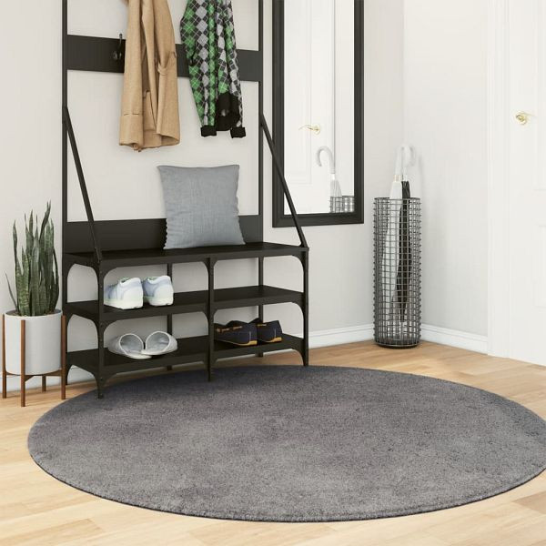 vidaXL Teppich HUARTE Kurzflor Weich und Waschbar Anthrazit Ø 160 cm, 375011