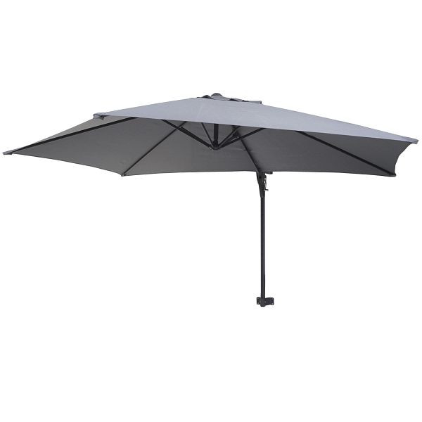 Mendler Wandschirm Casoria, Ampelschirm Balkonschirm Sonnenschirm, 3m neigbar, Polyester Alu/Stahl 9kg, grau, 46822