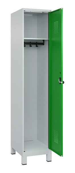 C+P Spind Evolo PLUS, mit Füßen, 1 Abteil, 1950x400x500mm, 7035/6037, Verschluss Drehriegel, Ablageböden 1, 049010-12 S10011