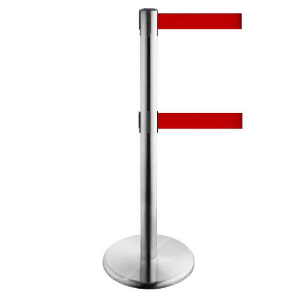 Stein HGS Personenleitsystem -P-Line Duo-, Edelstahl, rot, mit Sicherheitsverschluss (selbstlösend), Gurtlänge: 2 x 4 m, 36406-0203