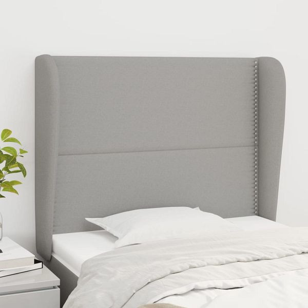 vidaXL Kopfteil mit Ohren Hellgrau 93x23x118/128 cm Stoff, 3117798