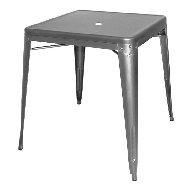 Bolero Bistro quadratischer Bistrotisch aus Stahl Grau 66cm, DM904