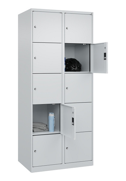 C+P Schließfachschrank Evolo PLUS, 10 Fächer, 1850x800x500mm, 7035/7035, 049000-225 S10013