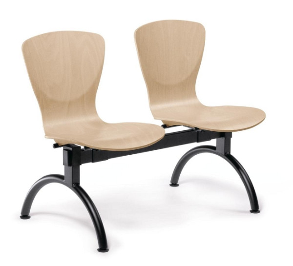 Deskin Besucherbank Tibo, Buchedekor, 935 x 620 x 840 mm, Gestell: Schwarz, 254441