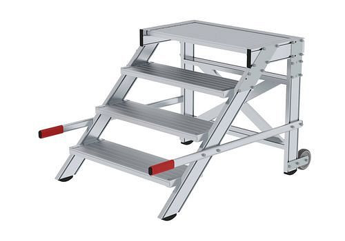 Krause Arbeitsplattform fahrbar, aus Aluminium, 4 Stufen, Stufenbreite 800 mm, 274512