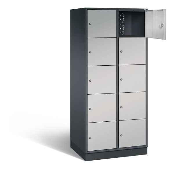 C+P XL-Schließfachschrank Intro, H1950xB820xT590mm, Farbe: Schwarzgrau / Weißaluminium, 8570-203 S10029