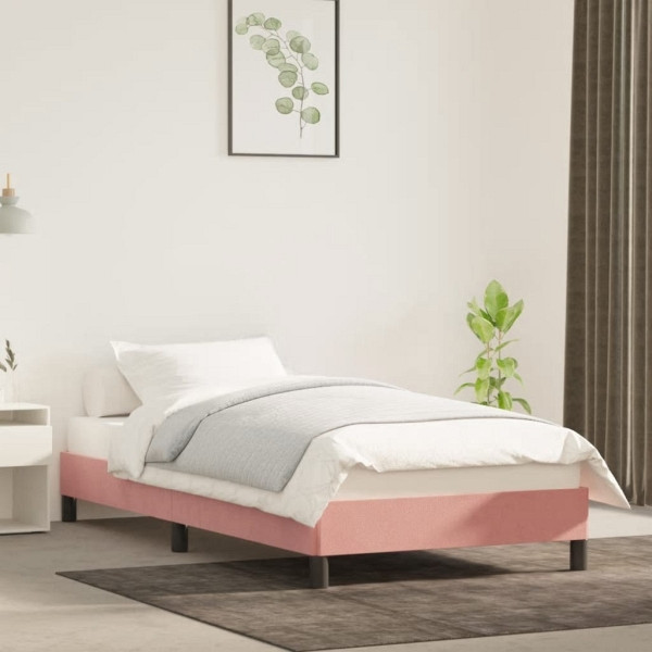vidaXL Bettgestell Rosa 90x190 cm Samt, Polyester, 346951