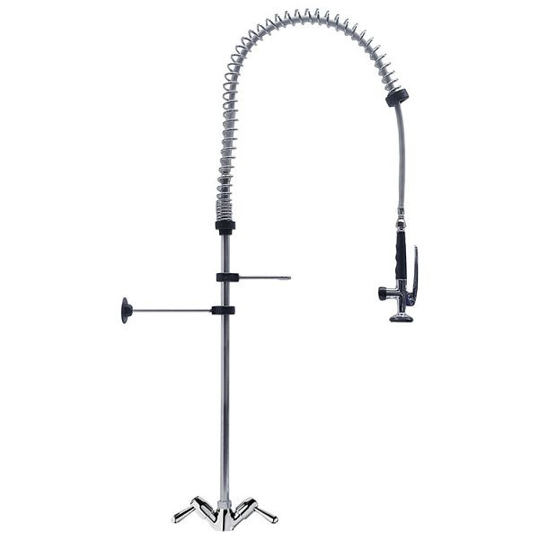Gastro-Inox Monoblock-Vorspüldusche mit Drehhebeln, 1200mm, High Performance, 402.102