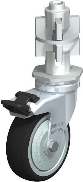 Blickle LRA-PATH 75K-FI-FK-E07 Apparate-Lenkrolle mit Expander & Feststeller, Thermoplastisches Polyurethan, Grau, 848638