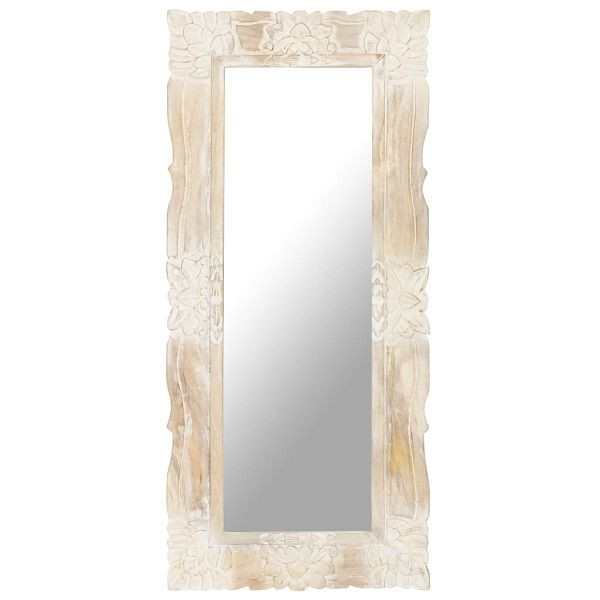 vidaXL Spiegel Weiß 110x50 cm Mango Massivholz, Top-Qualität, 321634