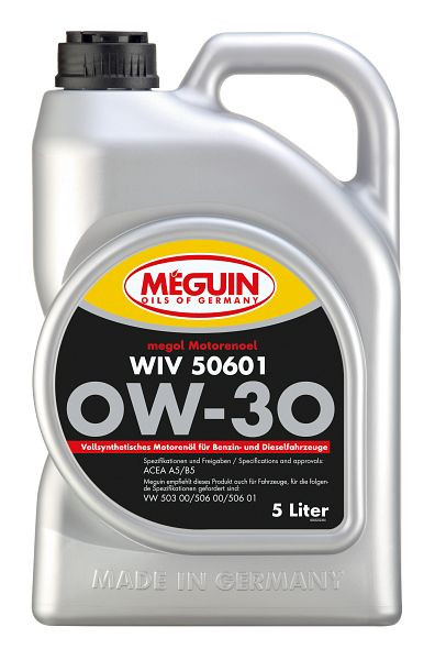 Meguin megol Motorenöl WIV 50601 SAE 0W-30 (vollsynthetisch), Kanister Kunststoff, VE: 5 Liter, 6322