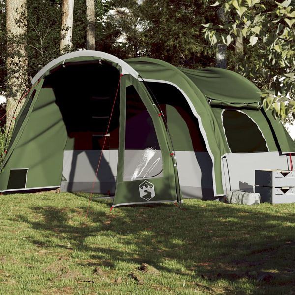 vidaXL Familienzelt 6 Personen Grün Wasserdicht, Material: 185T Polyester mit PU-Beschichtung, 94731