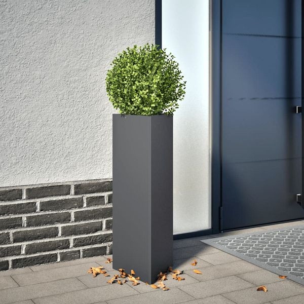 vidaXL Pflanzkübel Anthrazit Dreieckig 30x26x75 cm Stahl, 851147