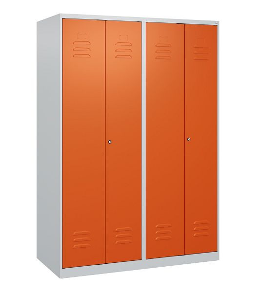 C+P Umkleidespind Classic PLUS SW, 4 Abteile, 1700x1200x500mm, 7035/2004, Zylinderschlösser, 0800027-40 S10013