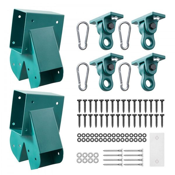 VEVOR Schaukelhalterung Set, inkl. 2 A-Form Schaukelverbinder für 94x144mm Balken, 94x94mm Beine & 4567kg Schaukelhaken, 6 Stk., QQZJTZAXQQZJJFU4C001V0