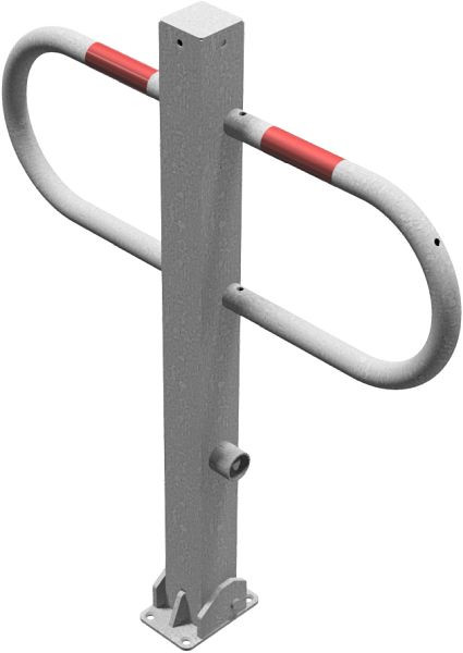 Schake Durchgangs- und Parkplatzsperre umlegbar mit Dreikantverschluss, feuerverzinkt, mit rot reflektierenden Leuchtstreifen, 471FU