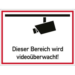 Moedel Dieser Bereich wird videoüberwacht, Alu, 400x300 mm, 99103