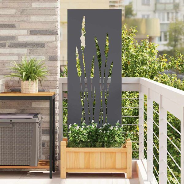 vidaXL Garten Sichtschutz-Leinwand Floral Anthrazit 50 x 140 cm, 876310