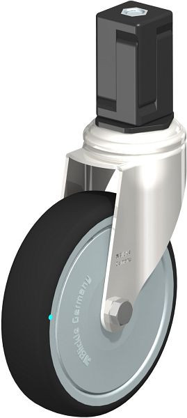 Blickle LKRXA-PATH 126KD-11-FK-EXV17 Edelstahl-Apparate-Lenkrolle mit Expander, Thermoplastisches Polyurethan, Grau, 853505