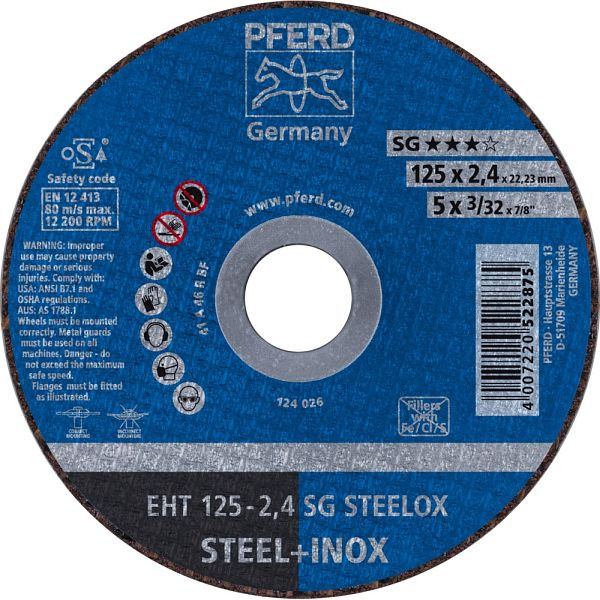 Pferd Trennscheibe EHT 125-2,4 SG STEELOX, VE: 25 Stück, 61331432