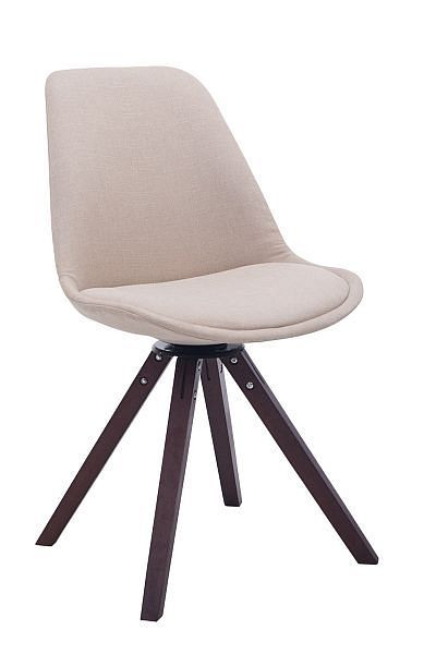 CLP Besucherstuhl Troyes Drehbar Walnuss Stoff Square, creme, 151857604