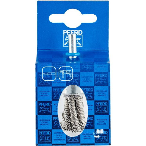 Pferd Pinselbürste mit Schaft, gezopft POS PBG 1919/6 INOX 0,60, VE: 10 Stück, 43706004